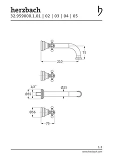 ANAIS Waschtisch-Wandbrückenbatterie Farbset 210mm Chrom – Bild 2