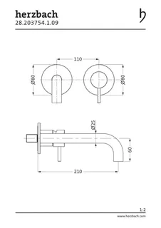 DEEP iX Waschtisch-Wandbatterie Farbset 210mm Edelstahl – Bild 2