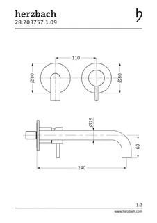 DEEP iX Waschtisch-Wandbatterie Farbset 240mm Edelstahl – Bild 2