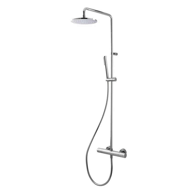 LIVING SPA Duschsäule RB 200mm rund Stabhandbrause Chrom