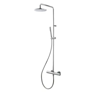 LIVING SPA Duschsäule RB 200mm rund Stabhandbrause Chrom