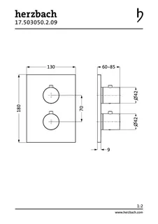 LIVING Thermostat-Farbset 2 Verbraucher eckig rund Edelstahl – Bild 2