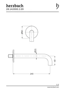 DEEP iX Wandauslauf 240mm rund gewinkelt Edelstahl – Bild 2