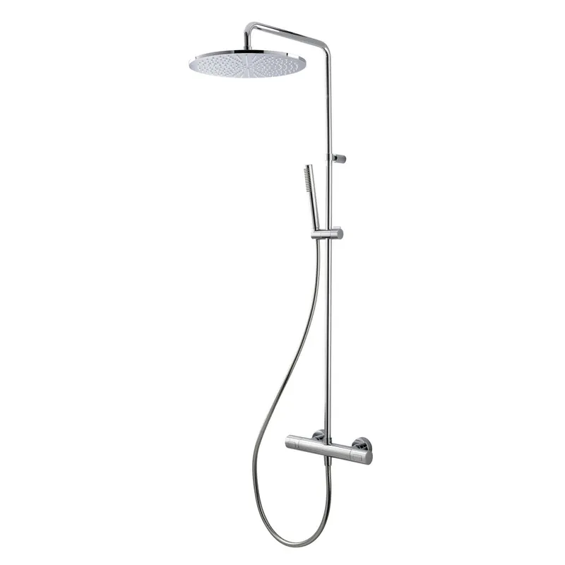 LIVING SPA Duschsäule RB 300mm rund Stabhandbrause Chrom