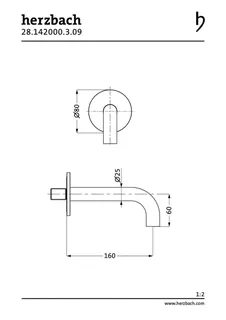 DEEP iX Wandauslauf 160mm rund gewinkelt Edelstahl – Bild 2