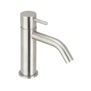 DEEP iX Waschtisch-Einlochbatterie M-Size 40mm mit Push-Ablauf Edelstahl