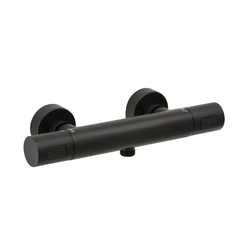 LIVING Thermostat-Brausebatterie Aufputz rund CoolBody Schwarz matt