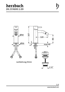 DEEP iX Bidet-Einlochbatterie mit Ablauf Edelstahl – Bild 2