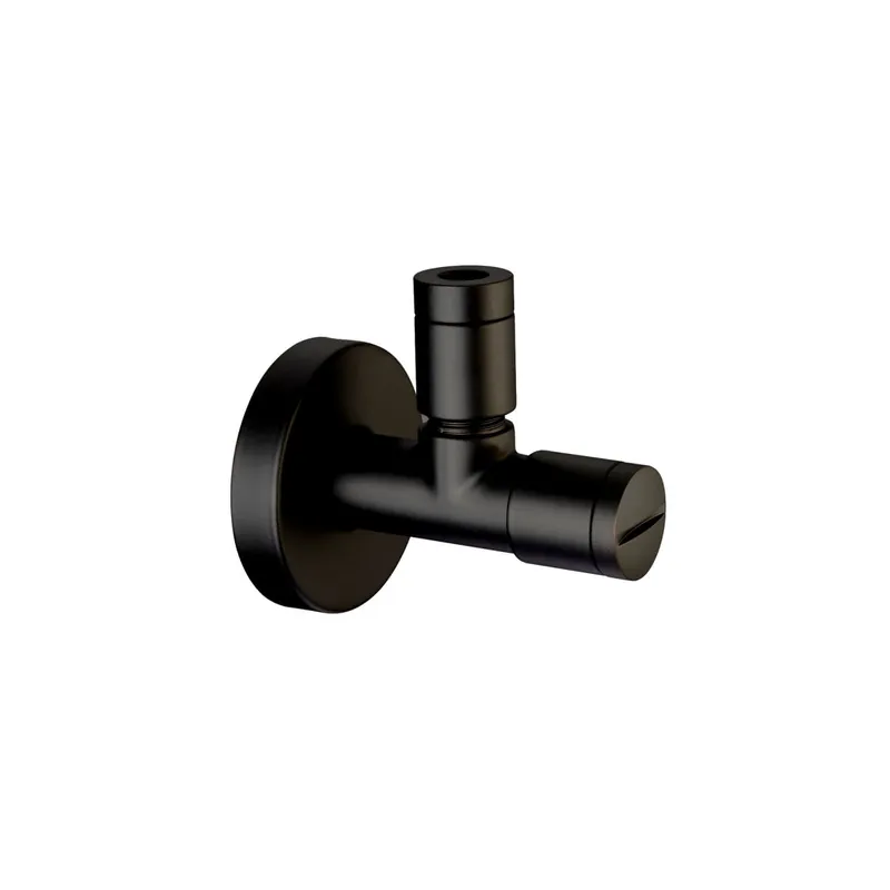 LIVING Eckventil rund Schwarz matt