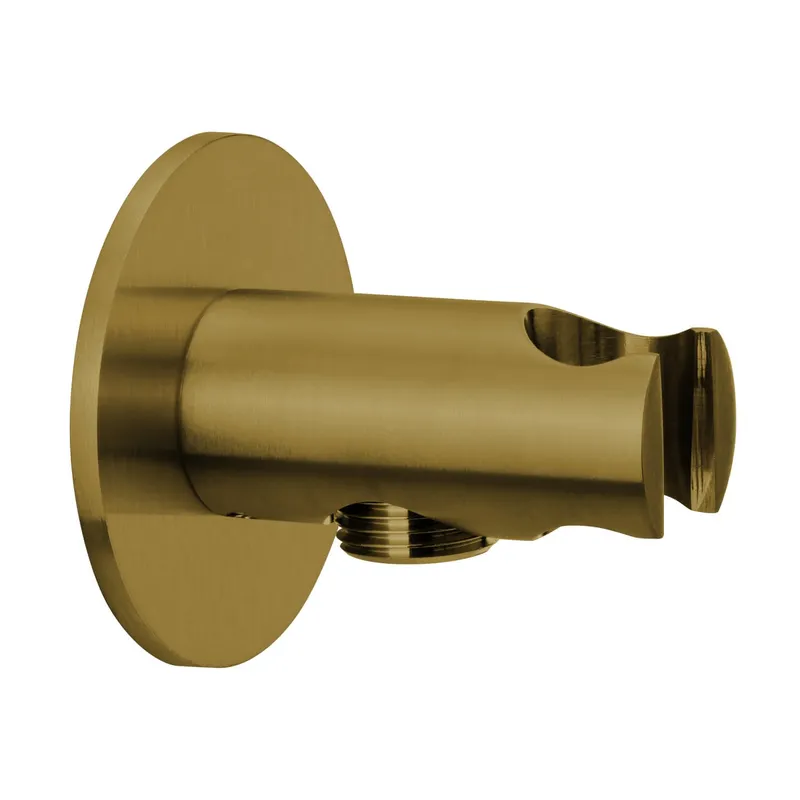 LIVING SPA Anschlussbogen 70 mit Konushalter rund Brass Steel