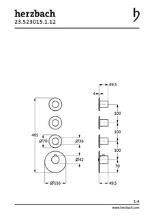 LOGIC XL 3 Thermostat-Farbset 4 Blenden/Griffe rund Schwarz matt – Bild 2