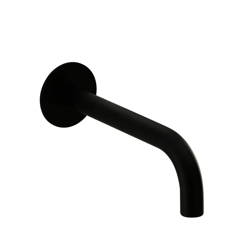 DEEP BLACK Wandauslauf 210mm rund gewinkelt Schwarz matt