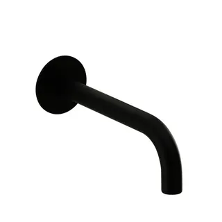 DEEP BLACK Wandauslauf 210mm rund gewinkelt Schwarz matt