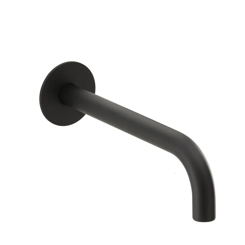 DEEP BLACK Wandauslauf 240mm rund gewinkelt Schwarz matt