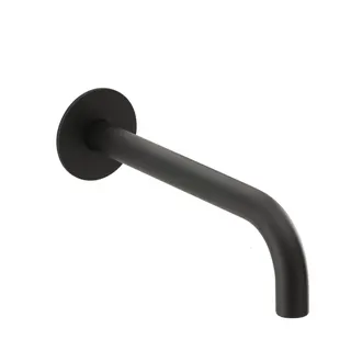 DEEP BLACK Wandauslauf 240mm rund gewinkelt Schwarz matt