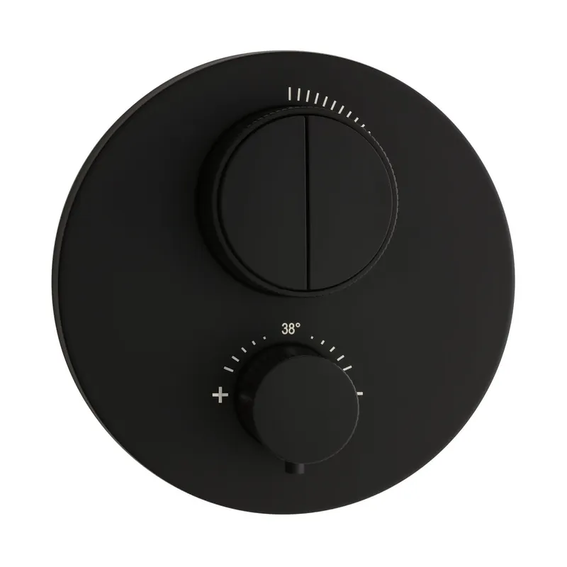 LIVING PUSH Thermostat-Farbset 2 Verbraucher rund rund Schwarz matt