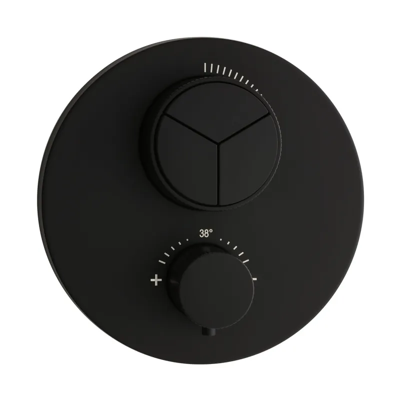 LIVING PUSH Thermostat-Farbset 3 Verbraucher rund rund Schwarz matt