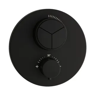 LIVING PUSH Thermostat-Farbset 3 Verbraucher rund rund Schwarz matt