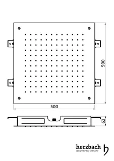 LIVING SPA Deckeneinbau-Regenbrause 500x500mm Schwarz matt – Bild 2