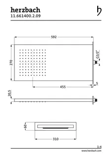 LIVING SPA Wand-Regenbrause 593x270mm gebürstet – Bild 2