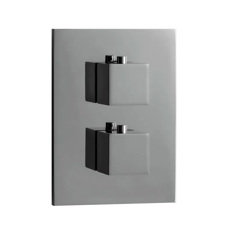LIVING Thermostat-Farbset 2 Verbraucher eckig eckig Chrom