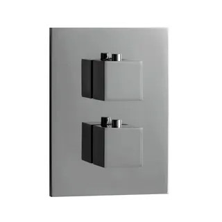 LIVING Thermostat-Farbset 2 Verbraucher eckig eckig Chrom – Bild 1
