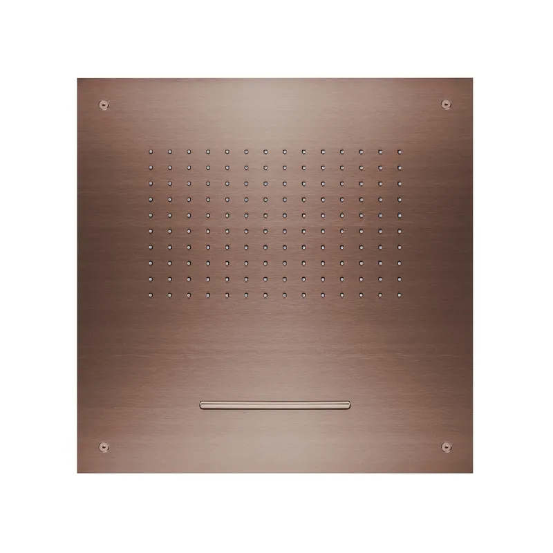 LIVING SPA Deckeneinbau-Regenbrause 500x500mm Regen/Schwall Copper Steel