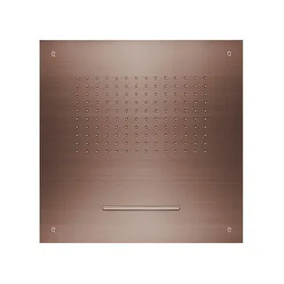 LIVING SPA Deckeneinbau-Regenbrause 500x500mm Regen/Schwall Copper Steel