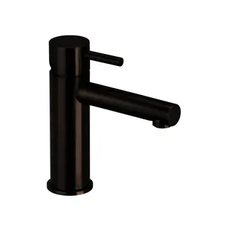 DESIGN iX PVD WT-Einlochbatt. M-Size ohne Ablauf Black Steel