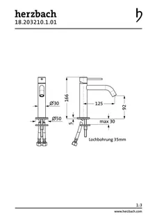 DEEP Waschtisch-Einlochbatterie Slim S-Size ohne Ablauf Chrom – Bild 2