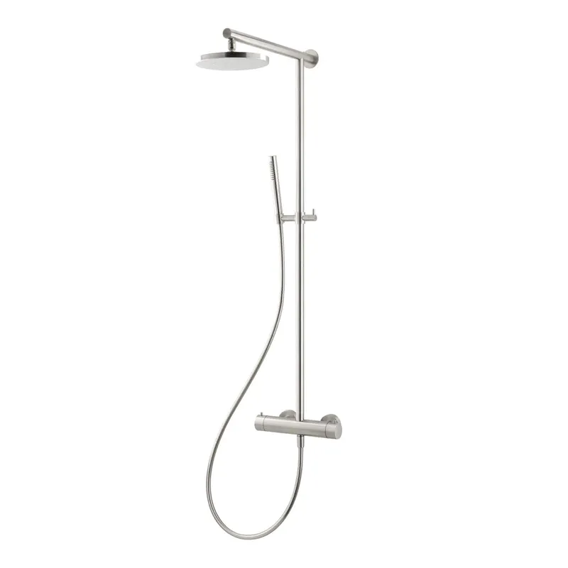 LIVING SPA Duschsäule RB 200mm rund Stabhandbrause Edelstahl
