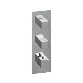 LOGIC XL 2 Thermostat-Farbset 1 Blende eckig 3 Griffe eckig Chrom