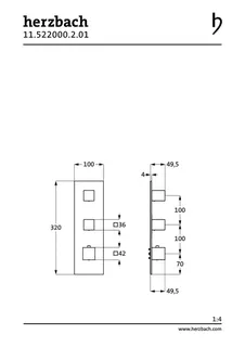 LOGIC XL 2 Thermostat-Farbset 1 Blende eckig 3 Griffe eckig Chrom – Bild 2