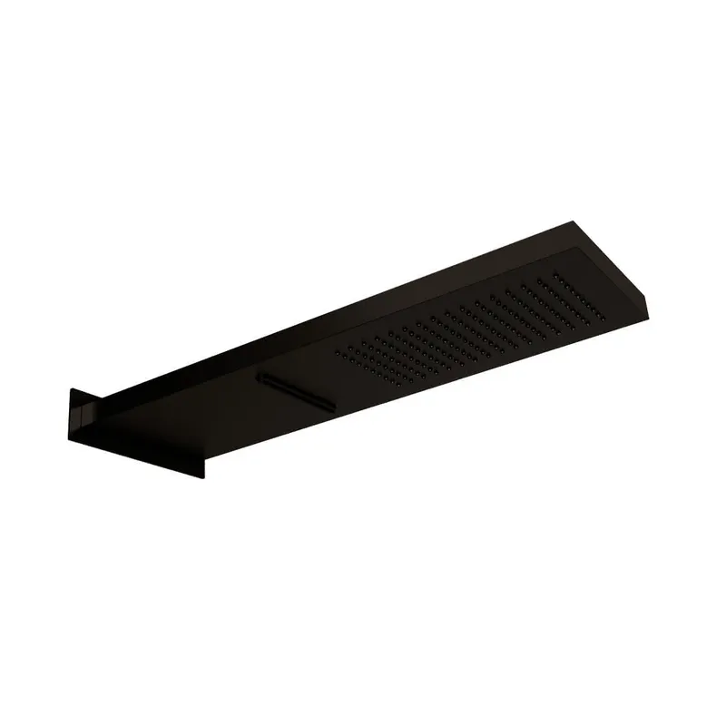 LIVING SPA Wand-Regenbrause 537x165mm Regen/Schwall Black Steel