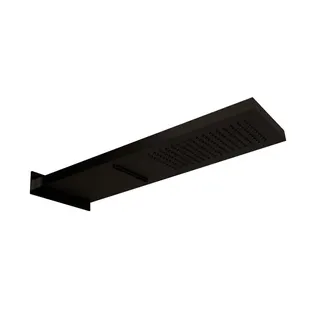 LIVING SPA Wand-Regenbrause 537x165mm Regen/Schwall Black Steel