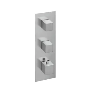 LOGIC XL 2 Thermostat-Farbset 1 Blende eckig 3 Griffe eckig Edelstahl