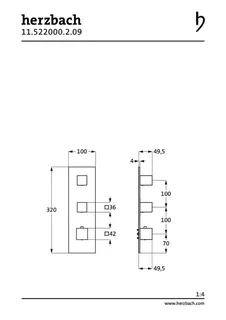 LOGIC XL 2 Thermostat-Farbset 1 Blende eckig 3 Griffe eckig Edelstahl – Bild 2