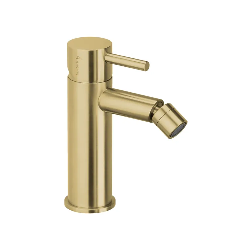 DESIGN iX PVD Bidet-Einlochbatterie mit Ablauf Brass Steel