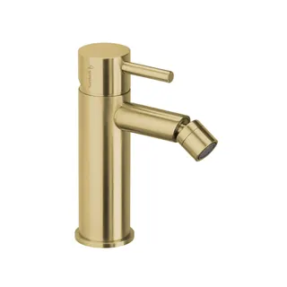 DESIGN iX PVD Bidet-Einlochbatterie mit Ablauf Brass Steel