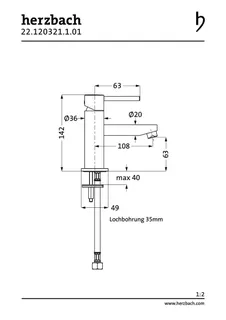 NANO Waschtisch-Einlochbatterie S-Size ohne Ablauf Chrom – Bild 2