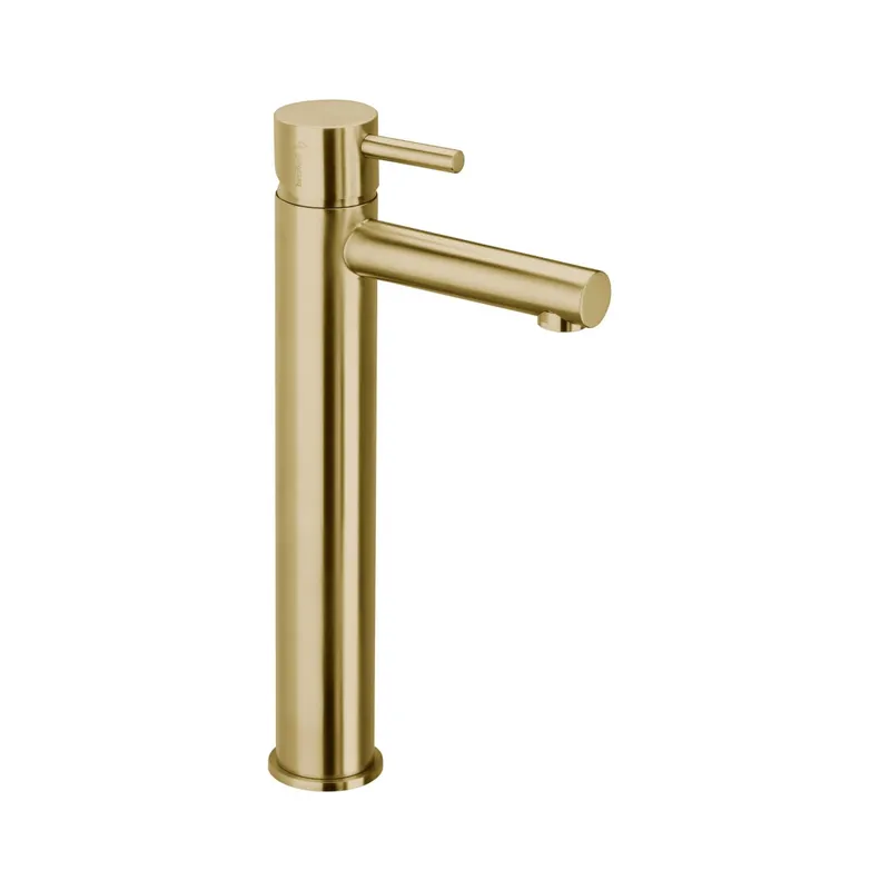 DESIGN iX PVD Waschtisch-Einlochbatt. XL-Size Schaft ohne Ablauf Brass Steel