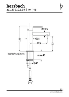DESIGN iX PVD Waschtisch-Einlochbatt. S-Size ohne Ablauf Copper Steel – Bild 2