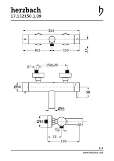 DESIGN iX Wannenbatterie Aufputz Edelstahl – Bild 2