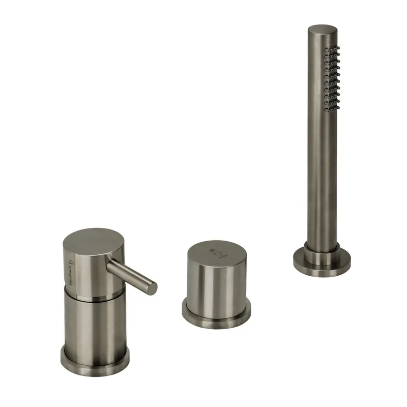 DESIGN iX Dreiloch-Wannenarmatur ohne Auslauf Edelstahl