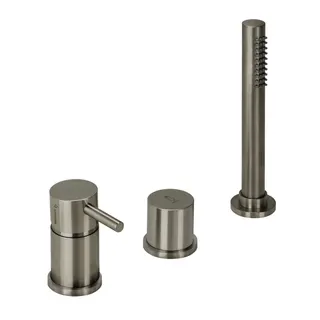 DESIGN iX Dreiloch-Wannenarmatur ohne Auslauf Edelstahl
