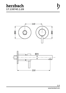 DESIGN iX Waschtisch-Wandbatterie Farbset 210mm Edelstahl – Bild 2