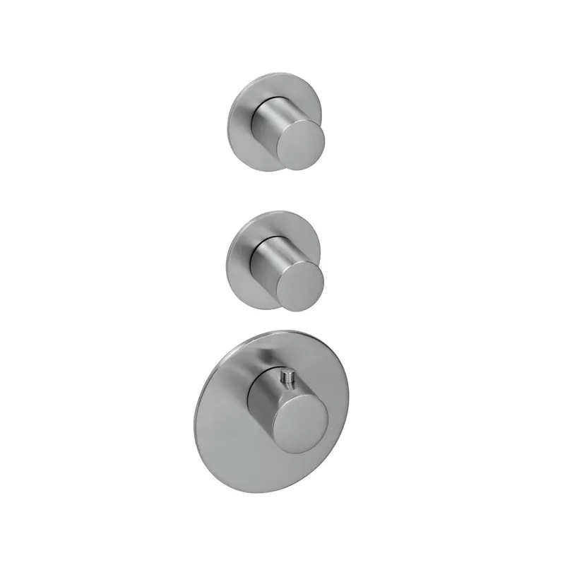 LOGIC XL 2 Thermostat-Farbset 3 Blenden/Griffe rund Edelstahl