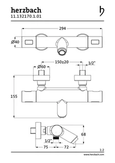 LIVING Thermostat-Wannenbatterie Aufputz rund Chrom – Bild 2
