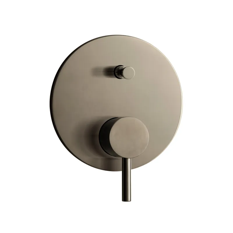 DESIGN iX Wannenbatterie Farbset Blende rund Edelstahl