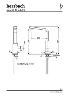 NEO CASTELL Waschtisch-Einlochbatterie L-Size Griff seitl. ohne Ablauf Chrom – Bild 2